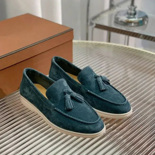 Suede Tassel Loafers