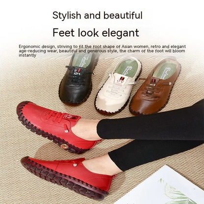 Handmade PU Leather Flat Shoes