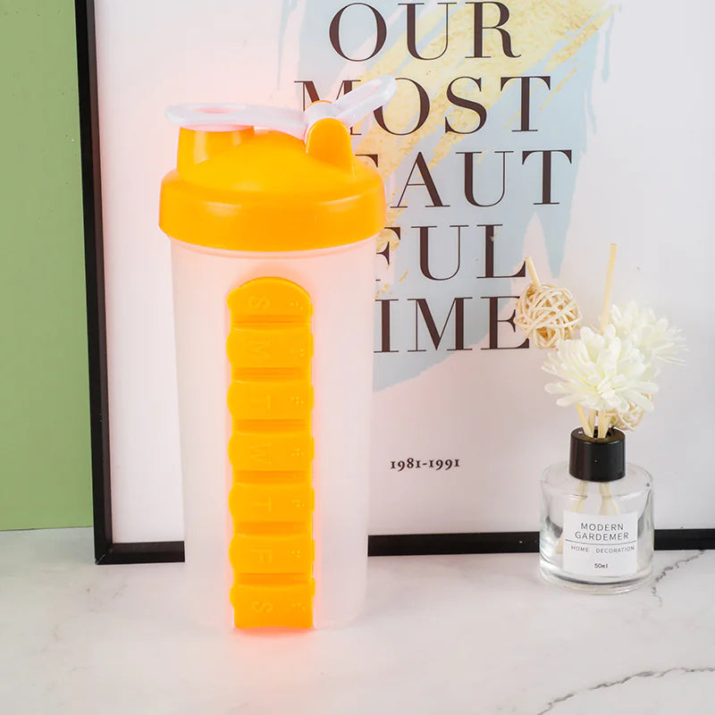 2-in-1 Pill Box & Shaker Bottle