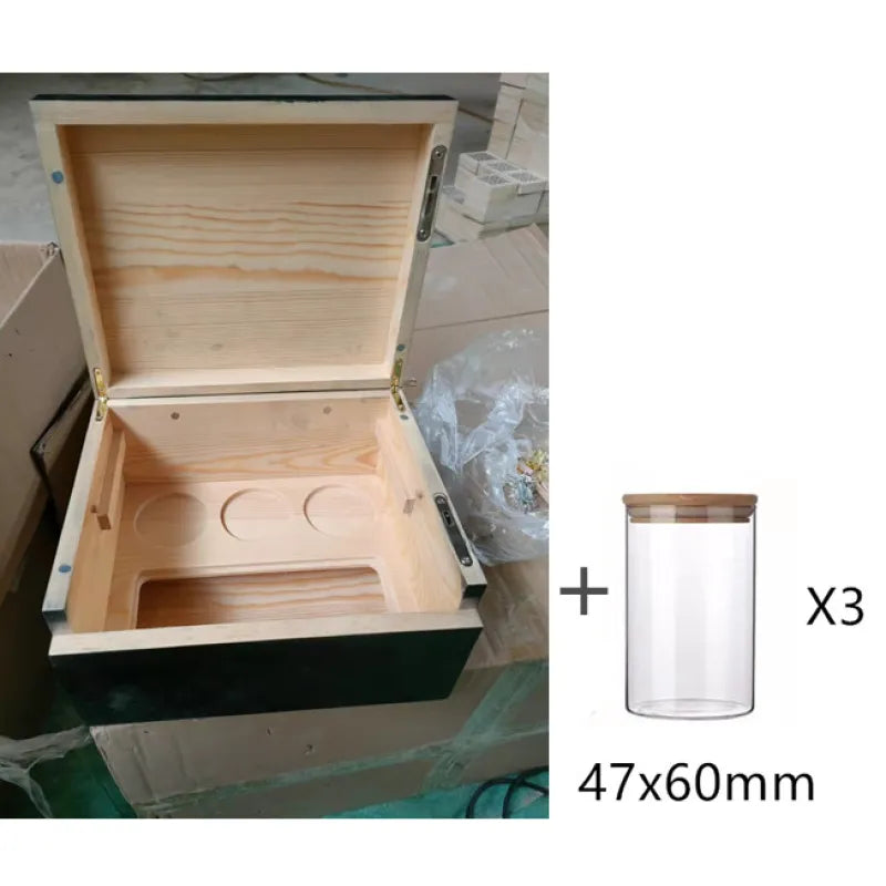 Removable Tray Bamboo Storage Box