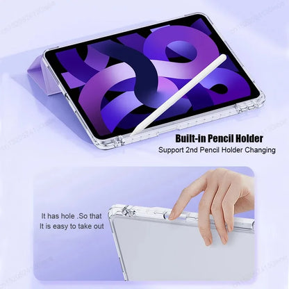 For iPad Air 5 2024 Air 6 11 iPad Pro 11 12.9 13 10 Gen 10.5 10.2 9th 8th 6th 5th 9.7 inch Mini 7 6 Smart Case with Pen Holder