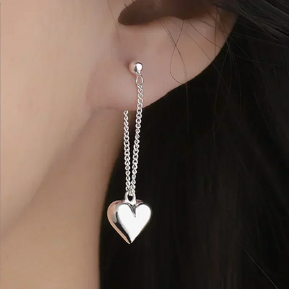 925 Sterling Silver Heart Chain Earrings for Women – Hypoallergenic Jewelry Gift