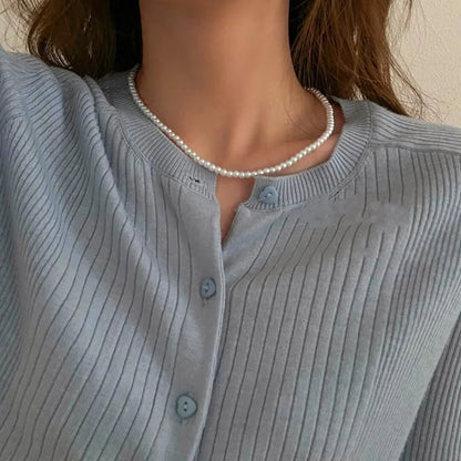 Imitation Pearl Trendy Love Heart  Choker Necklace Female Personality Party Fashion Clavicle Collier Colar Perlas Collar Gift