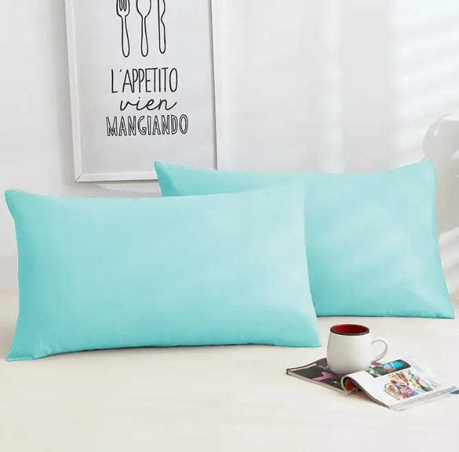 A Pair Of Pure Color Cotton Pillowcases