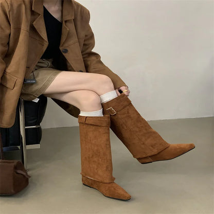 Chunky Heel Short Winter Boots