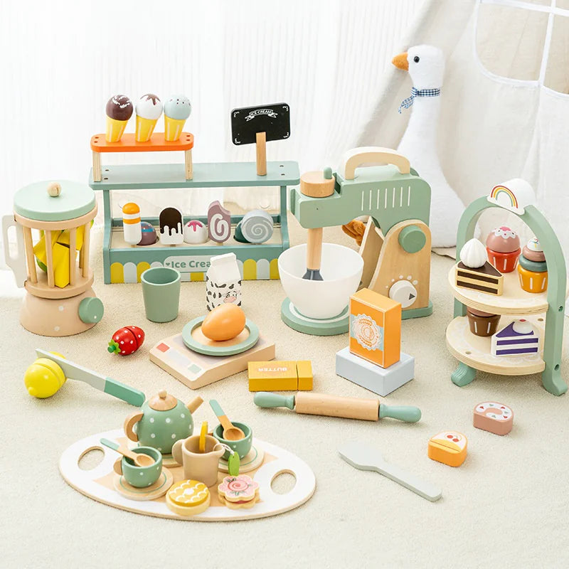 Kids Wooden Tea Party Playset