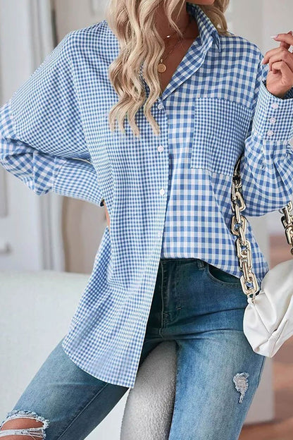 Plaid Button Up Long Sleeve Shirt