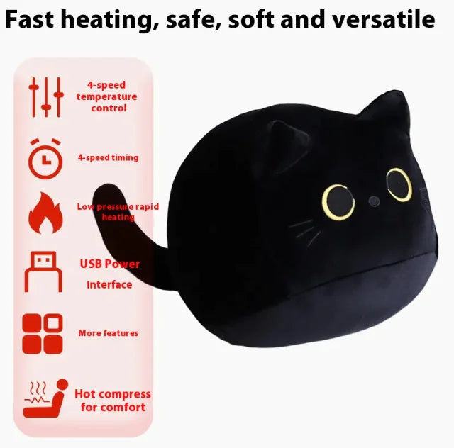 CozyPaws USB Heated Cat Plush with Leg-Warming Feature