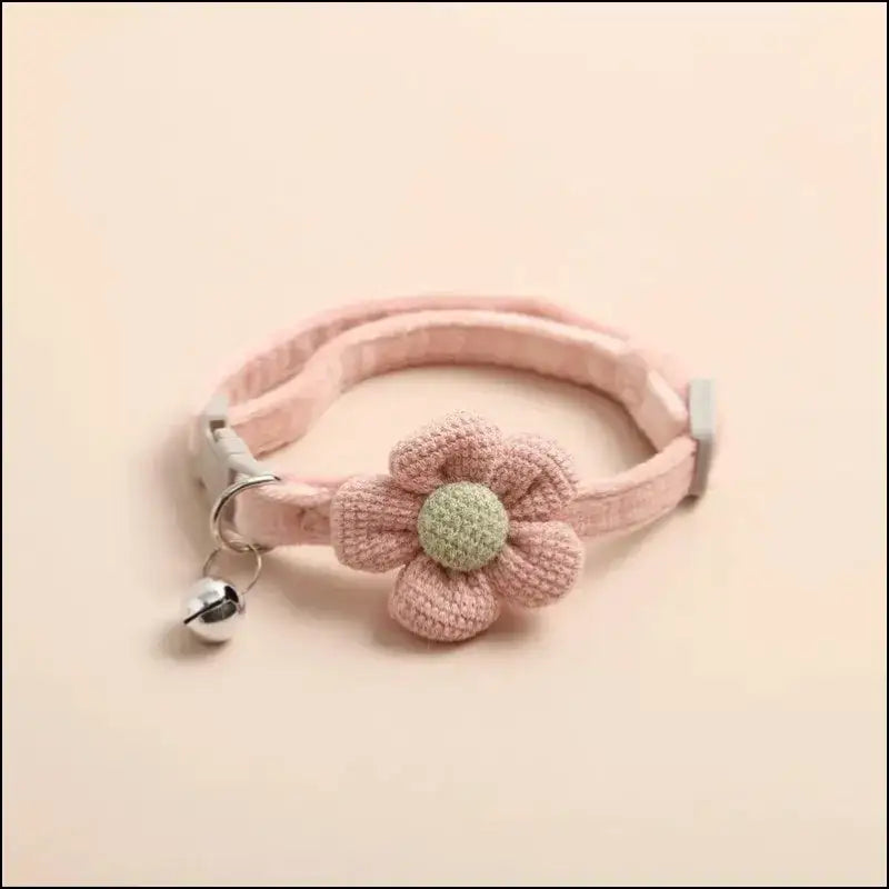 Adjustable Cat Collar with Cute Flower and Bell – Soft Pet for Cats Kittens & Small Dogs Accessories