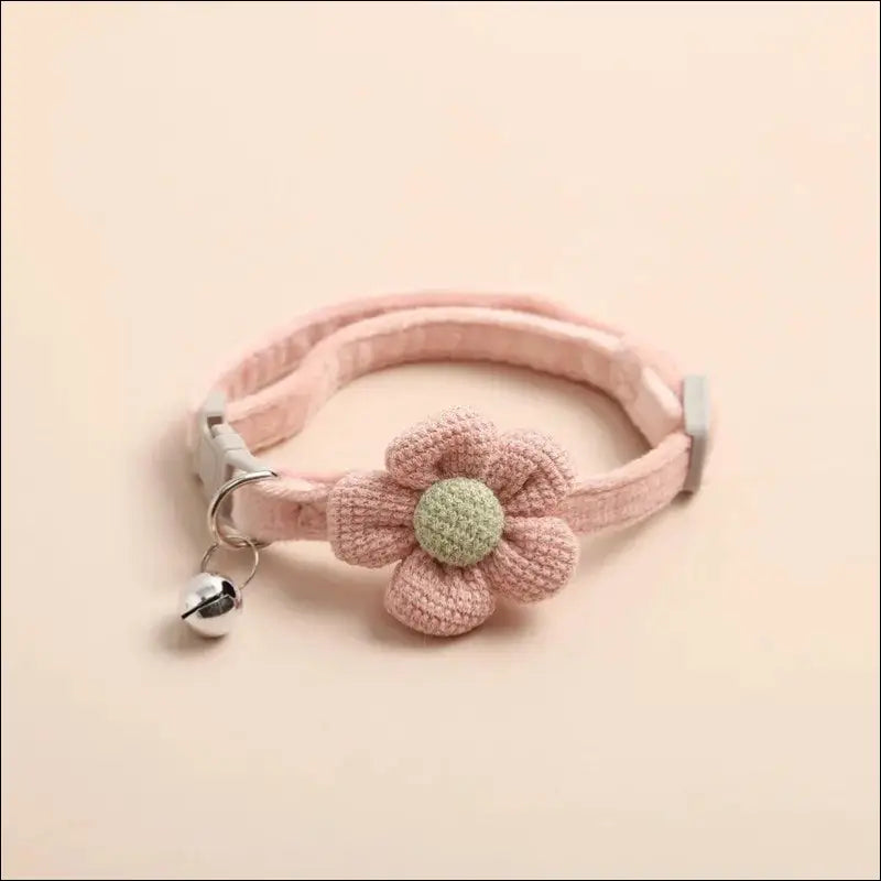 Adjustable Cat Collar with Cute Flower and Bell – Soft Pet for Cats Kittens & Small Dogs Accessories