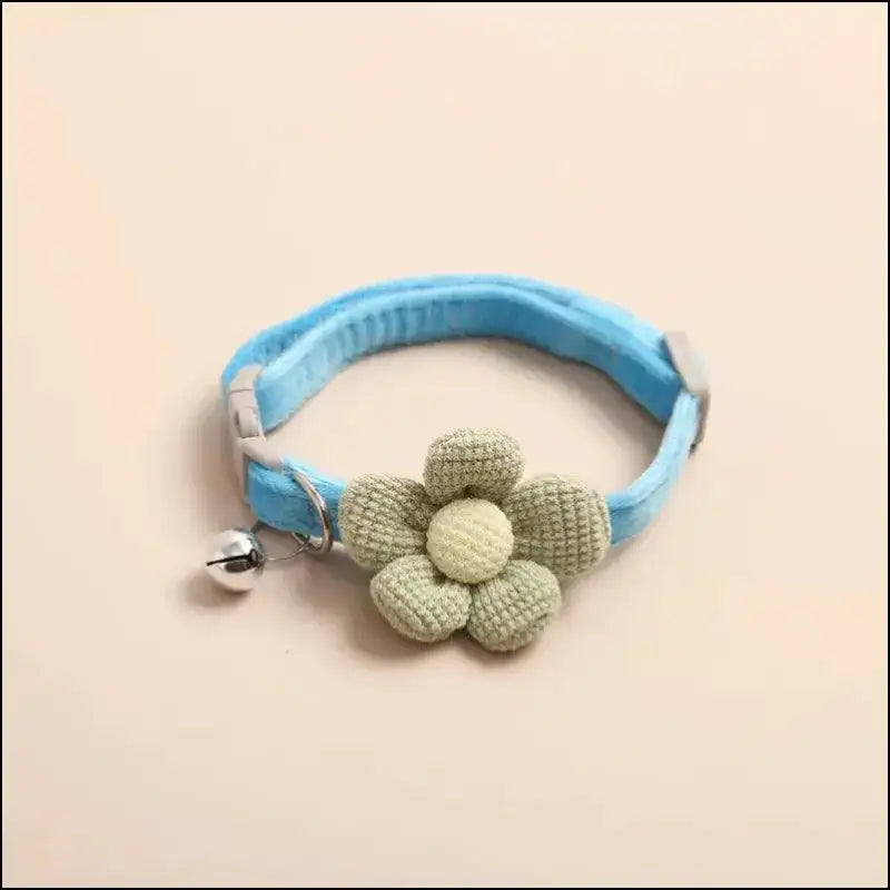 Adjustable Cat Collar with Cute Flower and Bell – Soft Pet for Cats Kittens & Small Dogs Accessories