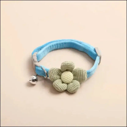 Adjustable Cat Collar with Cute Flower and Bell – Soft Pet for Cats Kittens & Small Dogs Accessories