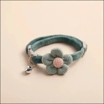 Adjustable Cat Collar with Cute Flower and Bell – Soft Pet for Cats Kittens & Small Dogs Accessories