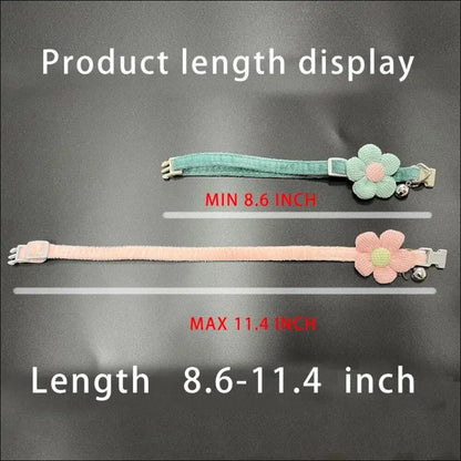 Adjustable Cat Collar with Cute Flower and Bell – Soft Pet for Cats Kittens & Small Dogs Accessories