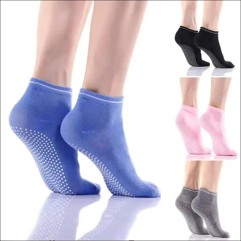 ’Anti-Slip Yoga Socks with Silicone Grip | Breathable Cotton Pilates Gym & Ballet for Women | Elastic Free Size | 5