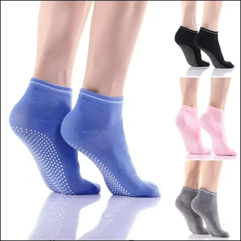 ’Anti-Slip Yoga Socks with Silicone Grip | Breathable Cotton Pilates Gym & Ballet for Women | Elastic Free Size | 5