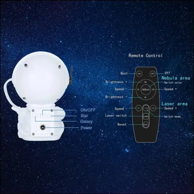 Astronaut Galaxy Projector Night Light – Nebula Star Ceiling for Bedroom Home Party Kids Gift and Decorative Lighting