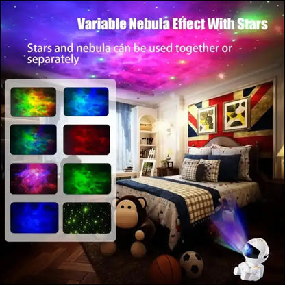 Astronaut Galaxy Projector Night Light – Nebula Star Ceiling for Bedroom Home Party Kids Gift and Decorative Lighting