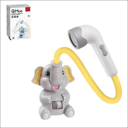 Baby Bath Toys Shower with Thermometer Electric Elephant Water Spray for Kids Tathtub Toddlers - grey n box