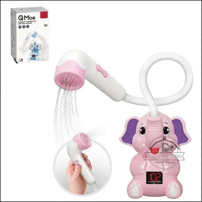 Baby Bath Toys Shower with Thermometer Electric Elephant Water Spray for Kids Tathtub Toddlers