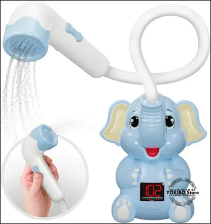 Baby Bath Toys Shower with Thermometer Electric Elephant Water Spray for Kids Tathtub Toddlers