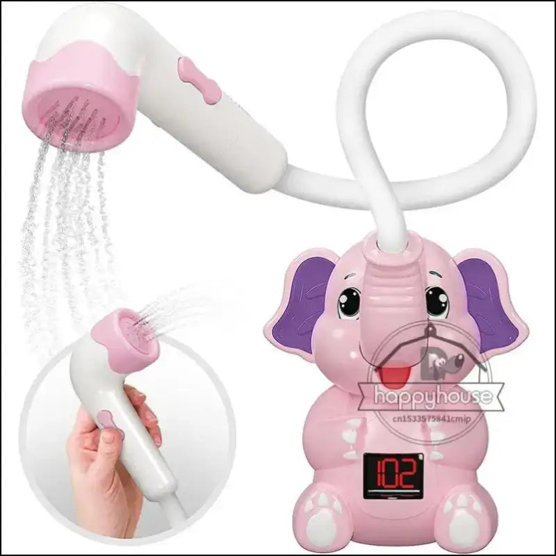 Baby Bath Toys Shower with Thermometer Electric Elephant Water Spray for Kids Tathtub Toddlers