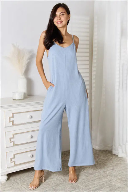 Basic Bae Full Size Spaghetti Strap V-Neck Jumpsuit