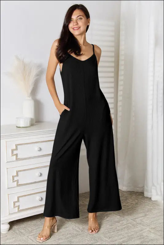 Basic Bae Full Size Spaghetti Strap V-Neck Jumpsuit