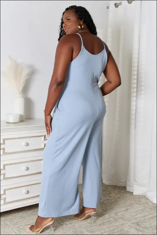 Basic Bae Full Size Spaghetti Strap V-Neck Jumpsuit