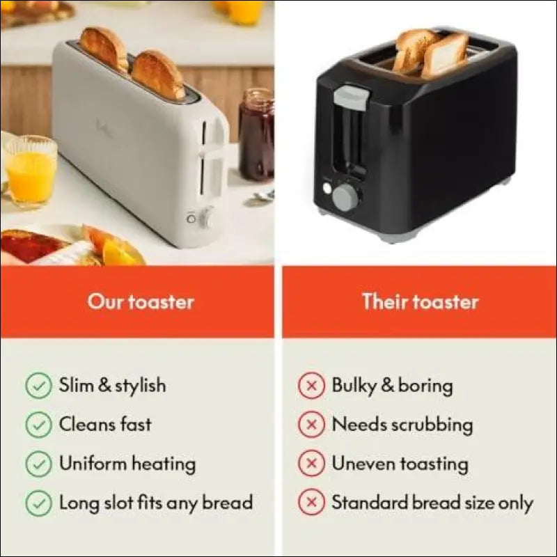 bella 2 Slice Slim Toaster Fits-anywhere™ Kitchenware 6 Setting Shade Control with Reheat & Cancel Buttons Removable