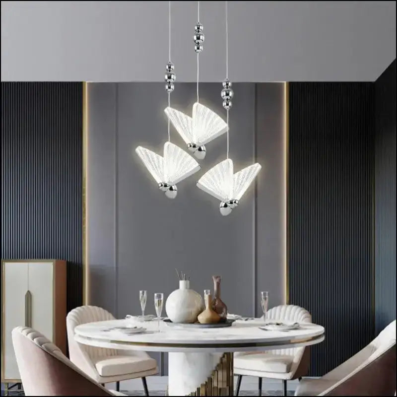 Butterfly LED Pendant Lights - Nordic Hanging Lamp for Bedroom Living Room Dining and Kitchen - Led