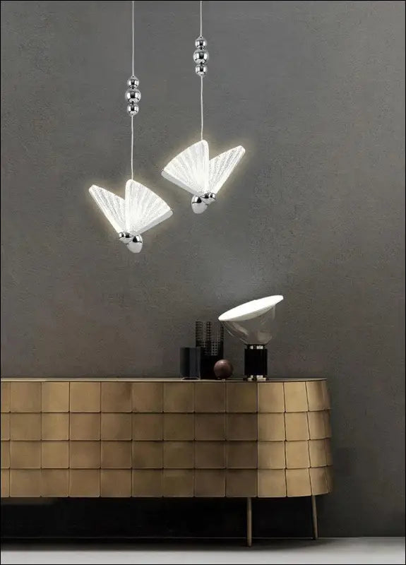 Butterfly LED Pendant Lights - Nordic Hanging Lamp for Bedroom Living Room Dining and Kitchen - Led