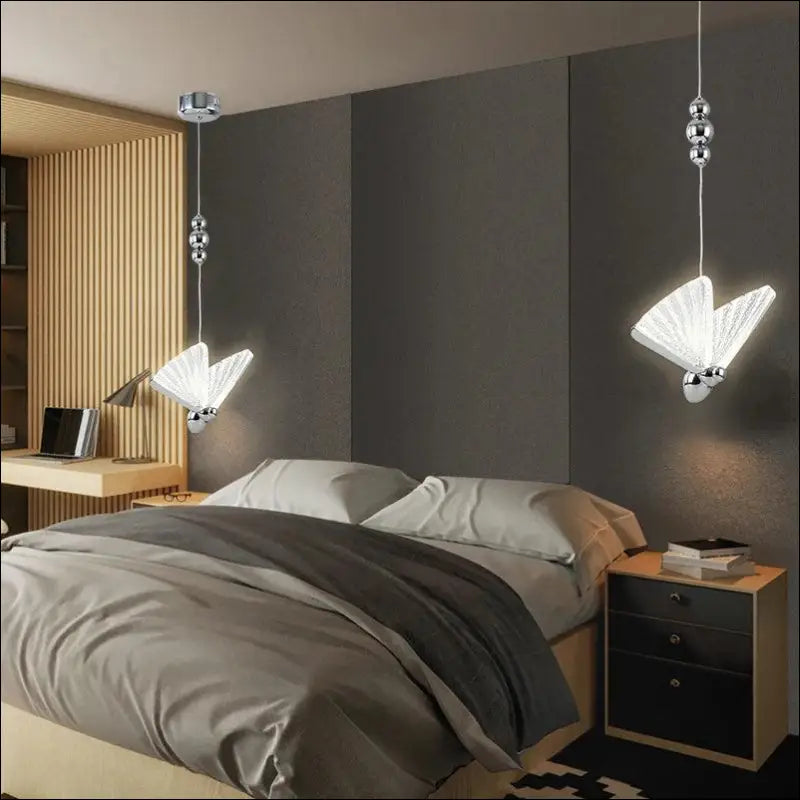 Butterfly LED Pendant Lights - Nordic Hanging Lamp for Bedroom Living Room Dining and Kitchen - Led