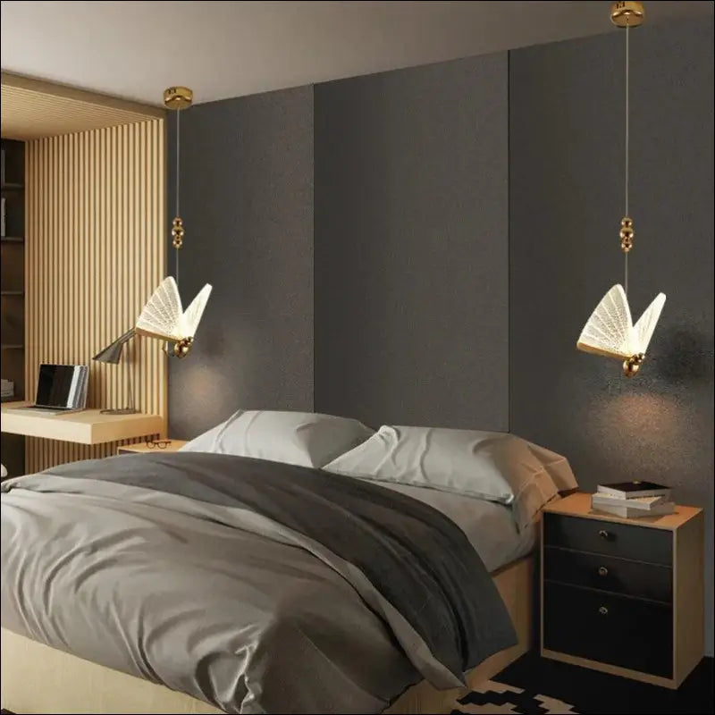 Butterfly LED Pendant Lights - Nordic Hanging Lamp for Bedroom Living Room Dining and Kitchen - Led