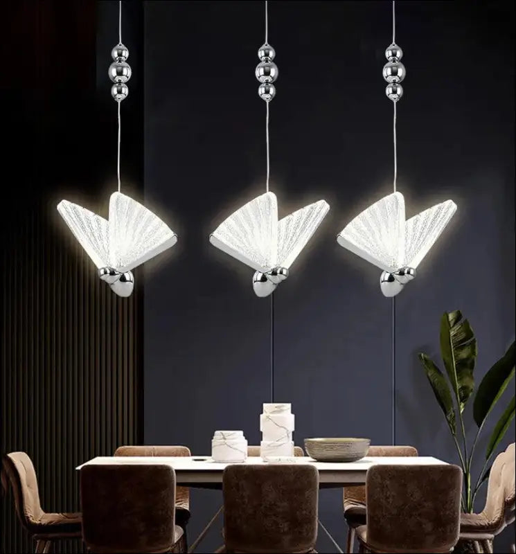 Butterfly LED Pendant Lights - Nordic Hanging Lamp for Bedroom Living Room Dining and Kitchen - Led