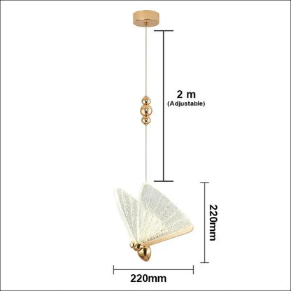 Butterfly LED Pendant Lights - Nordic Hanging Lamp for Bedroom Living Room Dining and Kitchen - Led