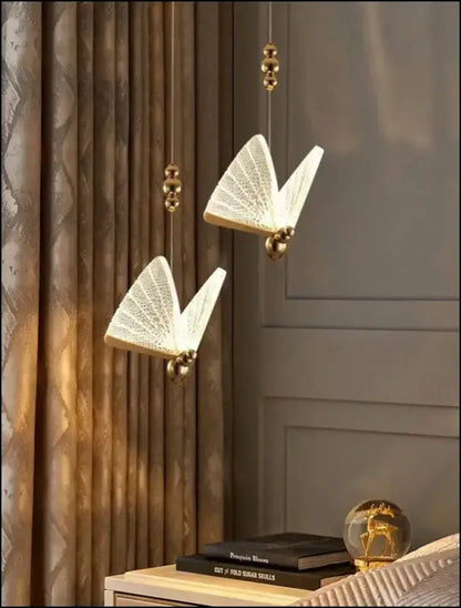 Butterfly LED Pendant Lights - Nordic Hanging Lamp for Bedroom Living Room Dining and Kitchen - Led