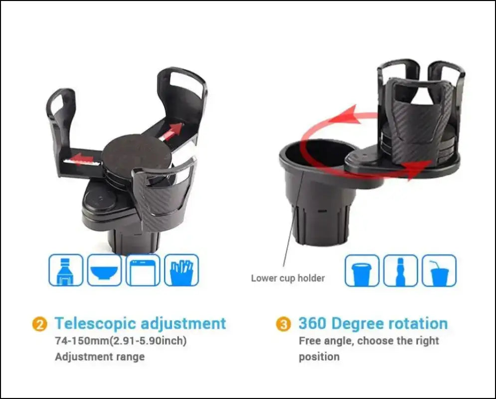 Car Cup Holder Expander For Adapter Adjustable Multifunctional Dual With Phone Aromatherapy Organizer