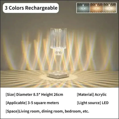 Diamond Crystal Acrylic Table Lamp - Romantic Bedside Atmosphere Modern Minimalist Design