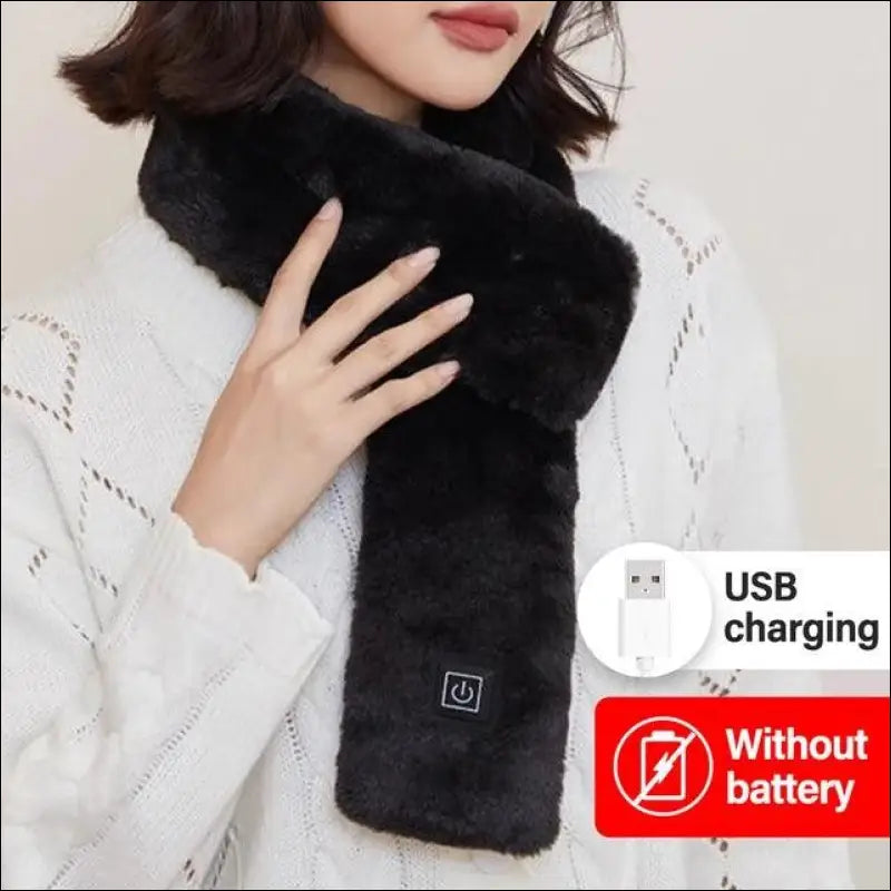 Electric Heating Scarf - Black / 80 x11cm