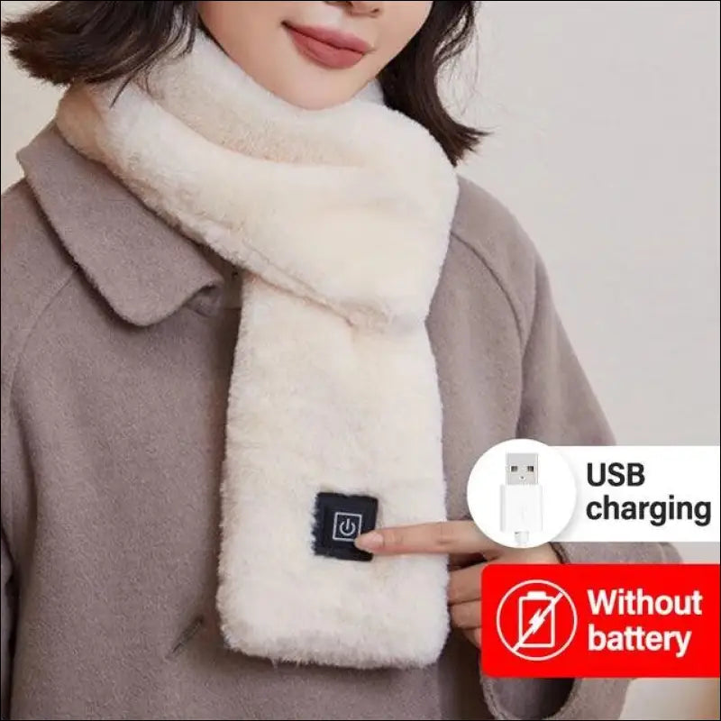 Electric Heating Scarf - Cream color / 80 x11cm