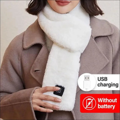 Electric Heating Scarf - White / 80 x11cm