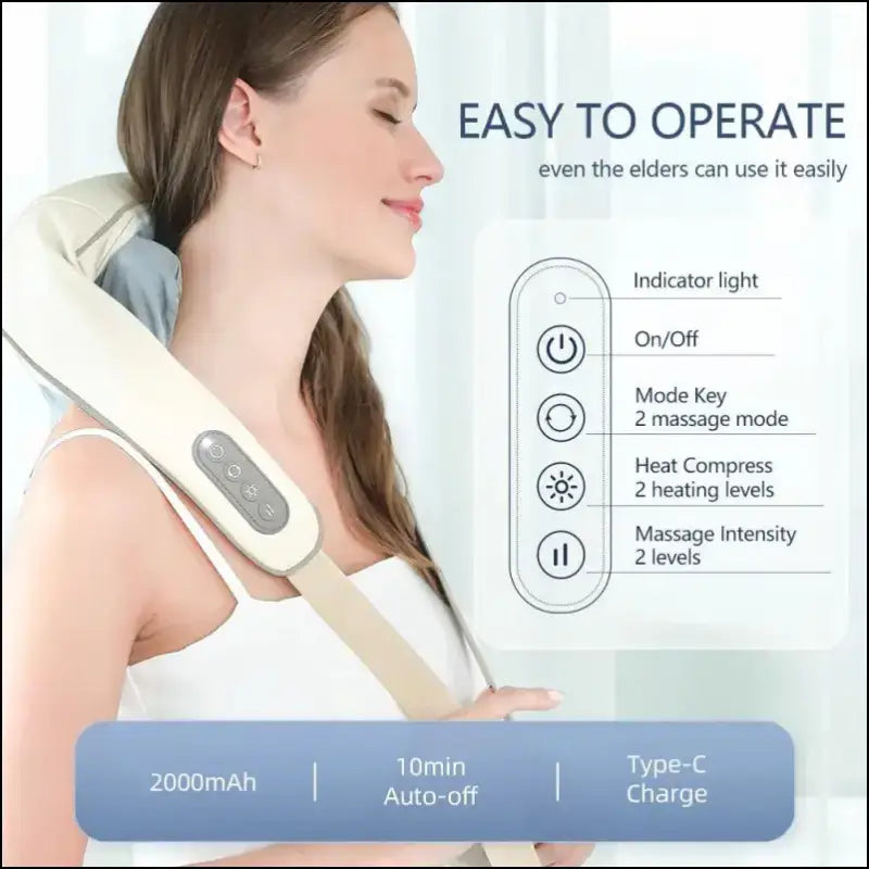 Foreverlily Wireless Neck and Back Massager – Shoulder Kneading Massage Shawl for Cervical Trapezius Relaxation