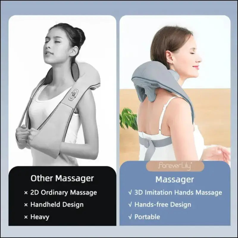 Foreverlily Wireless Neck and Back Massager – Shoulder Kneading Massage Shawl for Cervical Trapezius Relaxation