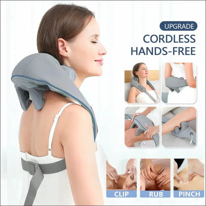 Foreverlily Wireless Neck and Back Massager – Shoulder Kneading Massage Shawl for Cervical Trapezius Relaxation