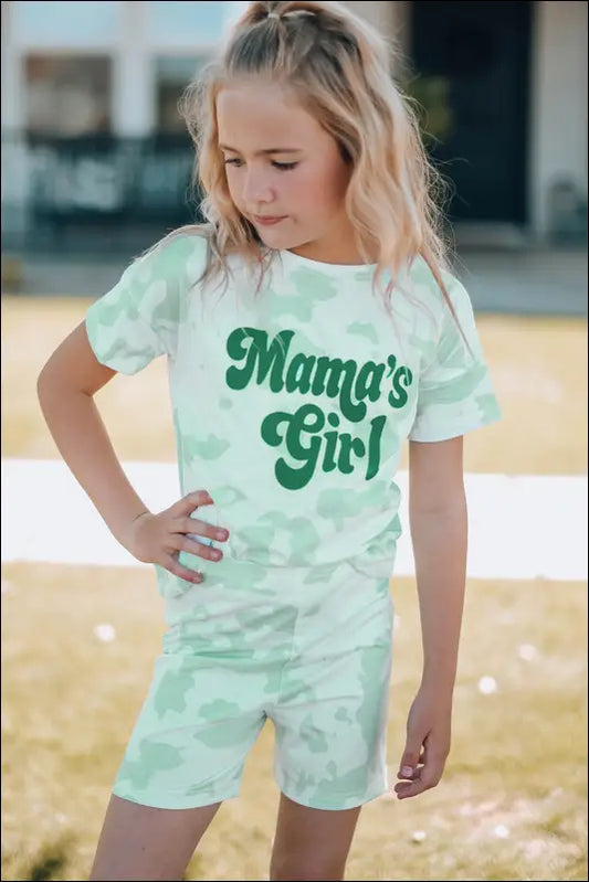 Girls Printed Letter Graphic Lounge Set