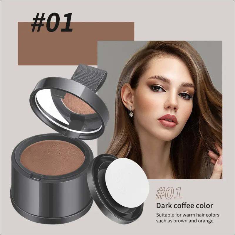 Hairline powder contouring shadow filling forehead hair replacement artifact waterproof and sweat-proof - 01#Dark Brown