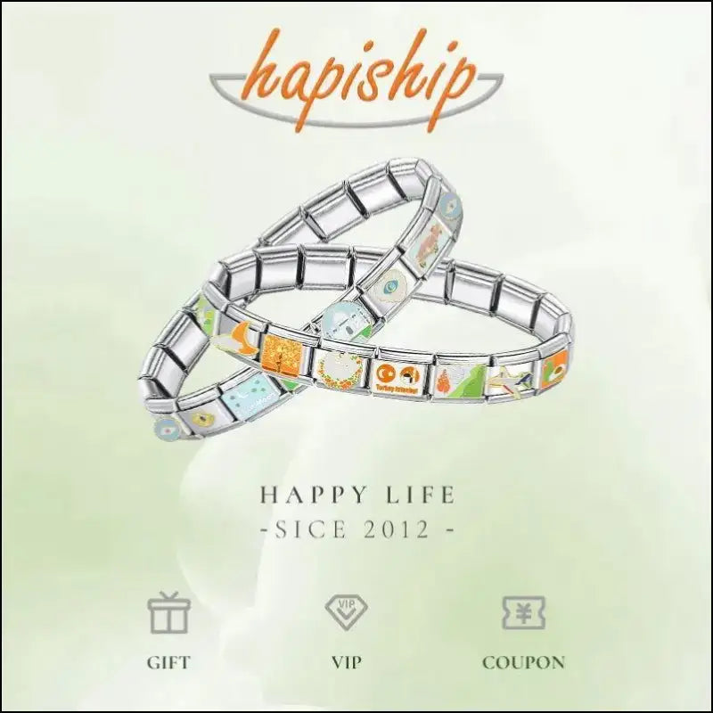 ’Hapiship 2022 Fashion Food Charm - Hamburger & Ice Cream Italian Links for 9mm Stainless Steel DIY Bracelet’