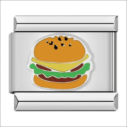 ’Hapiship 2022 Fashion Food Charm - Hamburger & Ice Cream Italian Links for 9mm Stainless Steel DIY Bracelet’