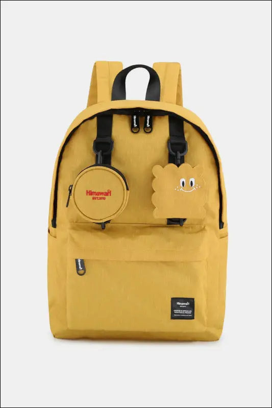 Himawari Waterproof Canvas Backpack Bag with Removable Coin Purse - Yellow / One Size - Contrast Water